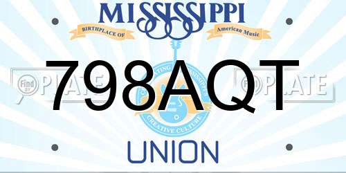 798AQT Mississippi License Plate