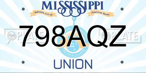 798AQZ Mississippi License Plate