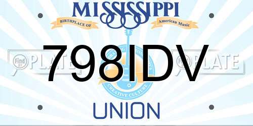 798IDV Mississippi License Plate