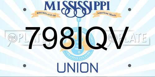 798IQV Mississippi License Plate
