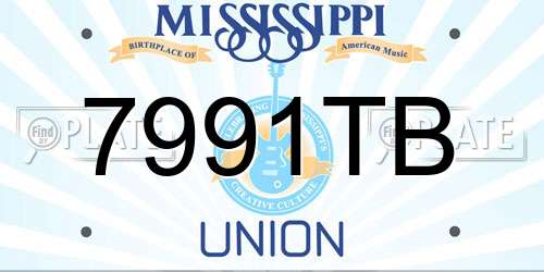 7991TB Mississippi License Plate