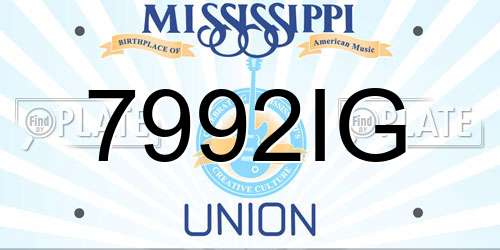 7992IG Mississippi License Plate