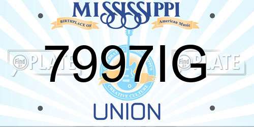 7997IG Mississippi License Plate