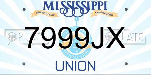 7999JX Mississippi License Plate
