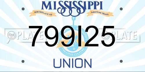 799I25 Mississippi License Plate