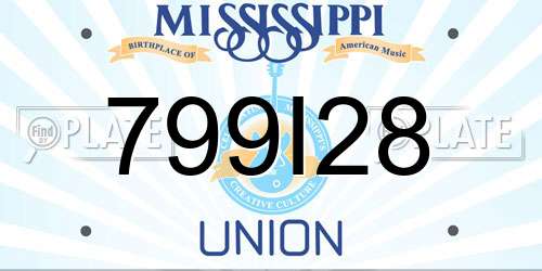 799I28 Mississippi License Plate