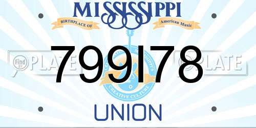 799I78 Mississippi License Plate