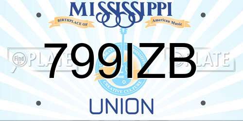 799IZB Mississippi License Plate