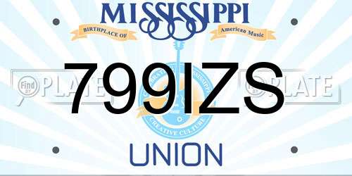 799IZS Mississippi License Plate