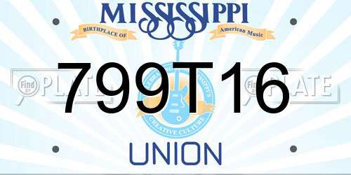 799T16 Mississippi License Plate