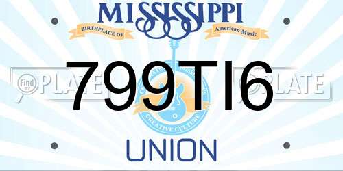 799TI6 Mississippi License Plate
