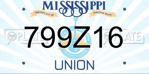 799Z16 Mississippi License Plate
