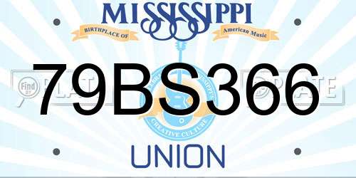 79BS366 Mississippi License Plate