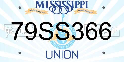 79SS366 Mississippi License Plate