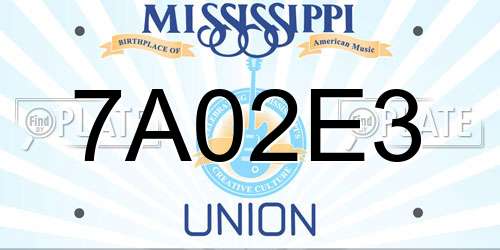 7A02E3 Mississippi License Plate
