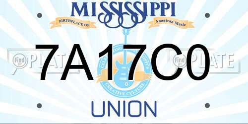 7A17C0 Mississippi License Plate