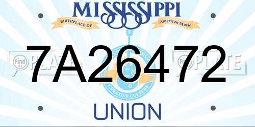 7A26472 Mississippi License Plate