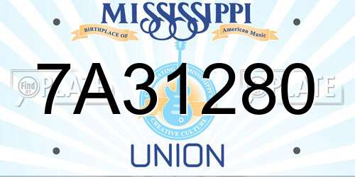 7A31280 Mississippi License Plate