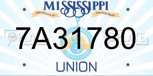 7A31780 Mississippi License Plate