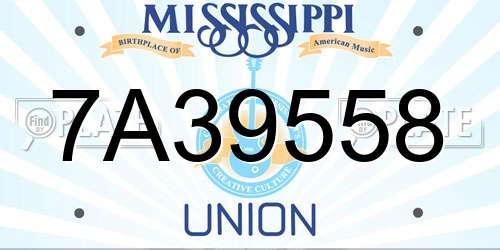 7A39558 Mississippi License Plate