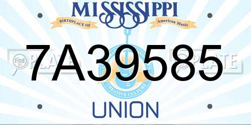 7A39585 Mississippi License Plate