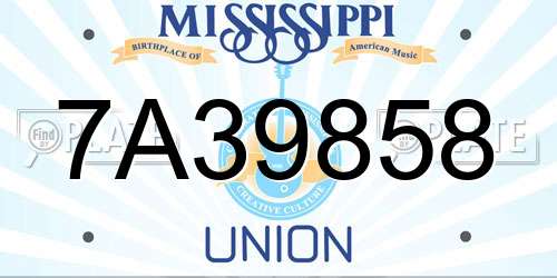 7A39858 Mississippi License Plate