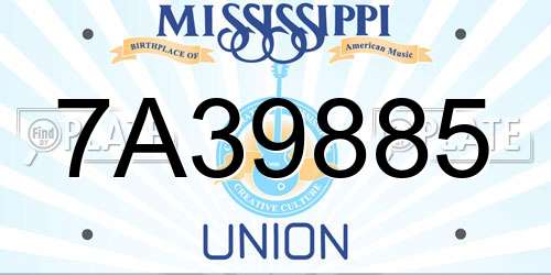 7A39885 Mississippi License Plate
