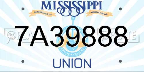 7A39888 Mississippi License Plate