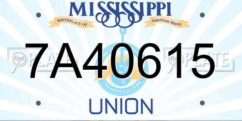 7A40615 Mississippi License Plate