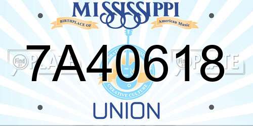 7A40618 Mississippi License Plate