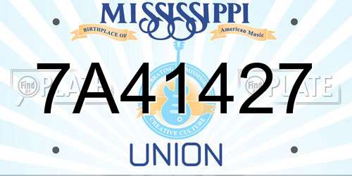 7A41427 Mississippi License Plate