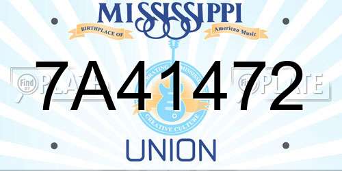7A41472 Mississippi License Plate