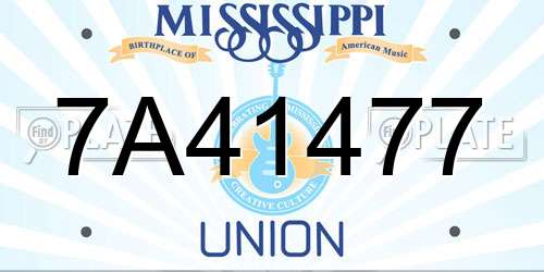 7A41477 Mississippi License Plate