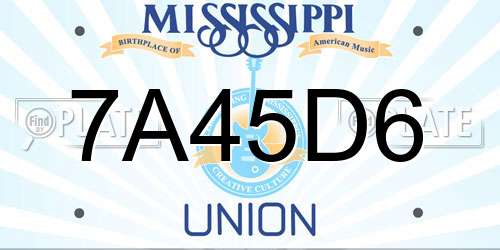 7A45D6 Mississippi License Plate