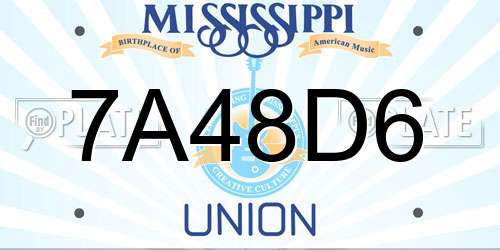 7A48D6 Mississippi License Plate