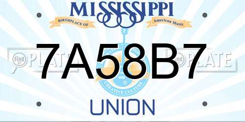 7A58B7 Mississippi License Plate