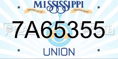 7A65355 Mississippi License Plate
