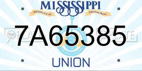 7A65385 Mississippi License Plate