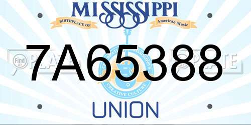 7A65388 Mississippi License Plate