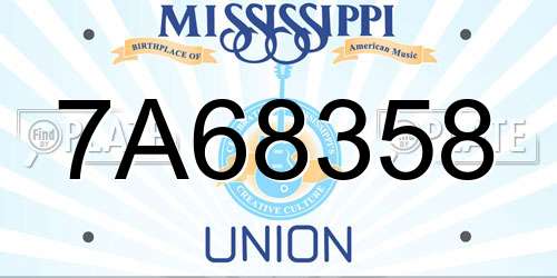 7A68358 Mississippi License Plate