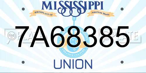 7A68385 Mississippi License Plate