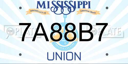 7A88B7 Mississippi License Plate