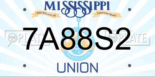 7A88S2 Mississippi License Plate