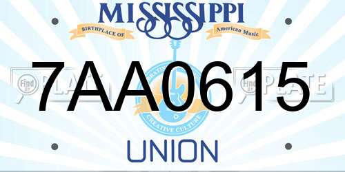 7AA0615 Mississippi License Plate