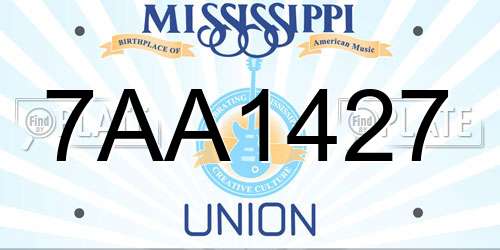 7AA1427 Mississippi License Plate