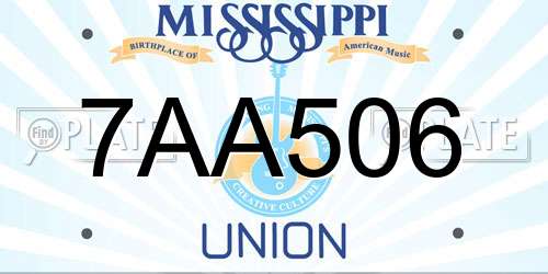 7AA506 Mississippi License Plate