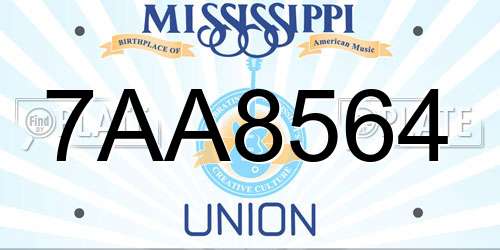 7AA8564 Mississippi License Plate