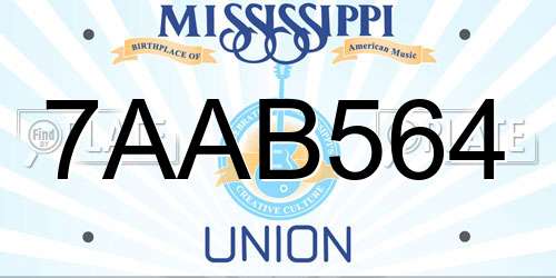 7AAB564 Mississippi License Plate