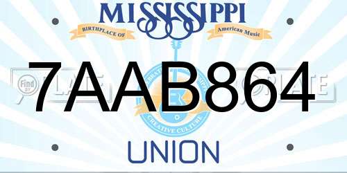 7AAB864 Mississippi License Plate