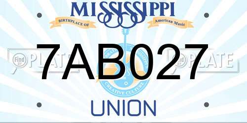 7AB027 Mississippi License Plate